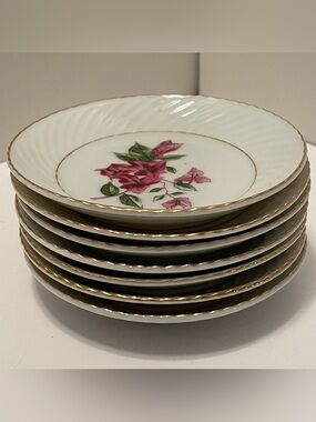 Flowers‎ Of Panama Coaster Set Of 7 Assorted Botanicals Trinket Dish Saucer 4”
